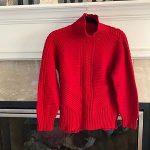 Tomato Red Knit Turtleneck